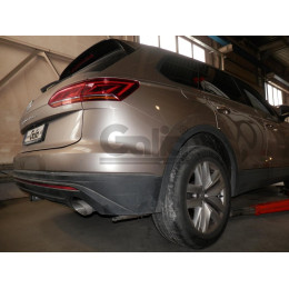 V092C GALIA Полностью оцинкованный фаркоп на Volkswagen Touareg 2018-. Подрозетник убирается за бампер. Тип шара: C (горизонтальный съемный). Невидимый выре