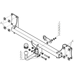 ZB101A ZINCAR Полностью оцинкованный фаркоп на BMW X5 E70 2007-2013, X5 F15 2013-2018, BMW X6 F16 2014-2019, кроме моделей с M-пакетом. Невидимый вырез бампера. Тип шара: A. На