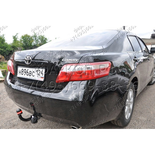3056-A ORIS Фаркоп на Toyota Camry седан 2006-2011, 2011-2017. Необходима подрезка бампера. Тип шара: A. Нагрузки: 1500/50 кг, масса фаркопа 14 кг (без электрики в комплекте)