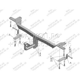 SZ 05 AVTOS Фаркоп на Suzuki Grand Vitara 3/5 дверей 1998-2005, Suzuki Grand Vitara XL7 2001-2006 без подрезки бампера. Тип шара: A. Нагрузки: 1500/75 кг, масса фаркопа 17 кг (без элек
