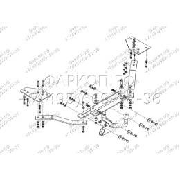 VL 04 AVTOS Фаркоп на Volvo S40 седан / V50 универсал 2004-2012 без выреза бампера. Тип шара: A. Нагрузки: 1600/75 кг, масса фаркопа 16,5 кг (без электрики в комплек