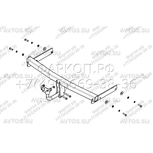 VW 24 AVTOS Фаркоп на Volkswagen Passat B6 седан/универсал 2005-2010. Необходима подрезка бампера. Тип шара: A. Нагрузки: 1500/75 кг, масса фаркопа 16 кг (без электрики в комплекте)