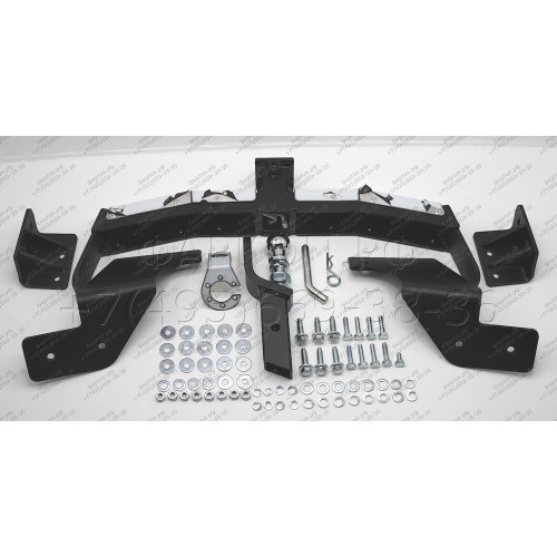 TFR-16-991124.00 PT GROUP Фаркоп с нержавеющей накладкой на Toyota Fortuner (дорестайлинг) 2016-2020 без подрезки бампера. Тип шара: E (легкосъемный шар под квадрат). Нагрузки: 3000/120 кг, масса фаркопа 23 кг (без электрики в комплекте)