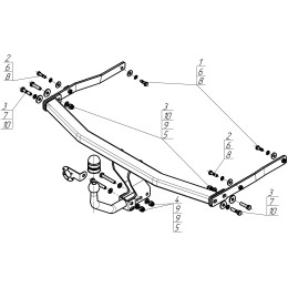 91708-A MOTODOR Фаркоп с оцинкованным шаром на Renault Megane III хетчбек 2008/12-2016, Renault Scenic 2 2003-2009, Renault Grand Scenic 2 2003-2009, Renault Scenic 3 2009/06-2016, Renault Grand Scenic 3 2009/06-2016. Вы