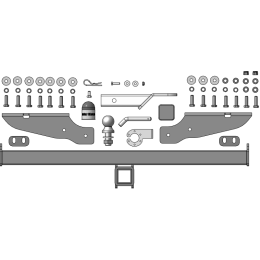 97502-E MOTODOR Фаркоп с оцинкованным шаром на Foton Tunland G7 2024- без выреза в бампере. Тип шара: E. Нагрузки: 2000/100 кг, масса фаркопа 21,4 кг (без электрики в 