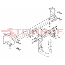 B-075 STEINHOF Фаркоп на BMW 5-Series F07 Gran Turismo 2009-2013 без подрезки бампера. Тип шара: AV (вертикальное быстросъемное крепление шара на ключе). Нагрузки: 2200/