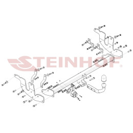 F-209 STEINHOF Фаркоп на Ford Ecosport 2018-2019 без снятия и подрезки бампера. Тип шара: A. Нагрузки: 1200/85 кг, масса фаркопа 21,25 кг (без электрики в комплекте)