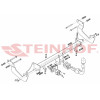F-306 STEINHOF Фаркоп на Ford Transit Courier 2014-, Ford Tourneo Courier 2014- без подрезки бампера. Тип шара: AH (горизонтальное быстросъемное крепление шара на ключе). Нагрузки: 1200/75 кг, масса фаркопа 20 кг (без электрики в комплекте)