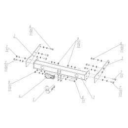 F.5812.001 BERG Фаркоп на Volkswagen Transporter T5,T6 2003-2019, Volkswagen Caravelle T5,T6 2003-2019, Volkswagen Multivan T5,T6 2003-2019 без подрезки бампера. Тип шара: A. Нагрузки: 3000/100 кг, масса ф