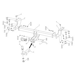 F.9415.002 BERG Фаркоп на Haval H3 2024- без снятия и подрезки бампера. Тип шара: E. Нагрузки: 1500/75 кг, масса фаркопа 19,4 кг (без электрики в комплекте)