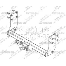 FD 34 AVTOS Фаркоп на Ford Transit шасси 2000-2014 без выреза бампера. Тип шара: F. Нагрузки: 3000/120 кг, масса фаркопа 20,5 кг (без электрики в комплекте)