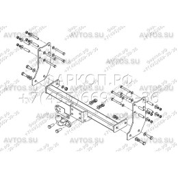 FD 26 AVTOS Фаркоп на Ford Transit фургон 2000-2014 без подрезки бампера. Тип шара: F. Нагрузки: 2000/100 кг, масса фаркопа 19,5 кг (без электрики в комплекте)
