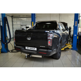 GWP-21-991124.00 PT GROUP Фаркоп оцинкованный с нержавеющей накладкой на Great Wall Poer 2021- без подрезки бампера. Тип шара: E (легкосъемный шар под квадрат). Н