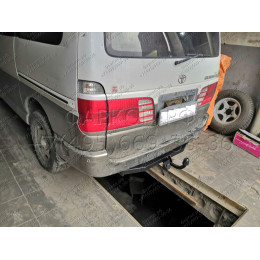 H.T52.A HALTY Фаркоп на Toyota Granvia 1995-2004, Toyota Grand Hiace 1999-2002, Toyota Hiace H12, H22, H18, H28 1995-2005 без подрезки бампера. Тип шара: A. Нагрузки: 750/75 кг, масса фаркопа 14,8 к