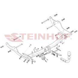 H-292 STEINHOF Фаркоп на Hyundai Staria 2022-. Требуется подрезка бампера. Тип шара: A. Нагрузки: 2500/120 кг, масса фаркопа 25,2 кг (без электрики в комплекте)