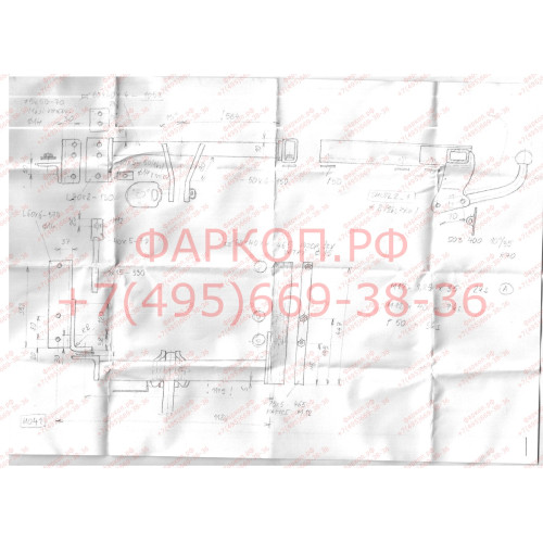 H041A GALIA Полностью оцинкованный фаркоп на Honda Odyssey RA1-RA5 1994-1999, кроме авто с волнистым бампером, Honda Shuttle 1994-1999. Тип шара: A. Без выреза бампера. Нагрузки: 1400/50 кг, масса фаркопа 22,01 кг