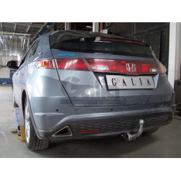 H082C GALIA Полностью оцинкованный фаркоп на Honda Civic хетчбек 5 дверей 2006-2012, 2 выхлопные трубы. Тип шара: C (горизонтальный съемный). Подрезка бампер