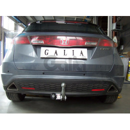 H082C GALIA Полностью оцинкованный фаркоп на Honda Civic хетчбек 5 дверей 2006-2012, 2 выхлопные трубы. Тип шара: C (горизонтальный съемный). Подрезка бампер