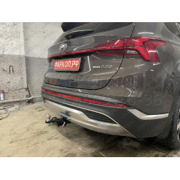 HSF-21-991122.00 PT GROUP Фаркоп на Hyundai Santa Fe IV рестайлинг 2021-2023, Kia Sorento 2020-2024 без подрезки бампера. Тип шара: E (легкосъемный шар под квадрат). Нагрузки: 280