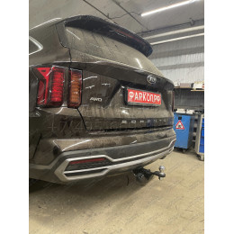 HSF-21-991122.00 PT GROUP Фаркоп на Hyundai Santa Fe IV рестайлинг 2021-2023, Kia Sorento 2020-2024 без подрезки бампера. Тип шара: E (легкосъемный шар под квадрат). Нагрузки: 280