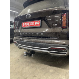 HSF-21-991122.00 PT GROUP Фаркоп на Hyundai Santa Fe IV рестайлинг 2021-2023, Kia Sorento 2020-2024 без подрезки бампера. Тип шара: E (легкосъемный шар под квадрат). Нагрузки: 280
