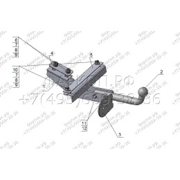 HY 14 AVTOS Фаркоп на Hyundai Matrix 2001-2010 без подрезки бампера. Тип шара: A. Нагрузки: 800/50 кг, масса фаркопа 10,5 кг (без электрики в комплекте)
