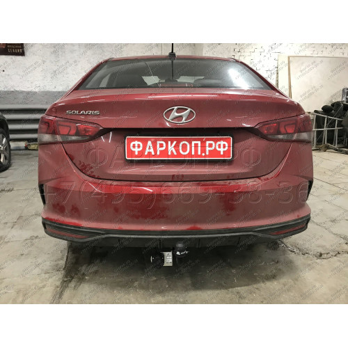 H228-A Лидер-плюс ТСУ для Hyundai Solaris 2 седан 2017-2022, Kia Rio 4 седан 2017-2020 без снятия и выреза бампера. Нагрузки: 1200/75 кг, масса фаркопа 14,1 кг (без электрики в комплекте)