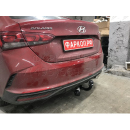 H228-A Лидер-плюс ТСУ для Hyundai Solaris 2 седан 2017-2022, Kia Rio 4 седан 2017-2020 без снятия и выреза бампера. Нагрузки: 1200/75 кг, масса фаркопа 14,1 кг (без электри