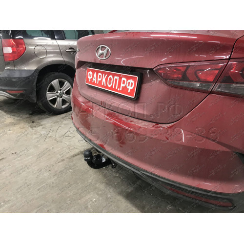 H228-A Лидер-плюс ТСУ для Hyundai Solaris 2 седан 2017-2022, Kia Rio 4 седан 2017-2020 без снятия и выреза бампера. Нагрузки: 1200/75 кг, масса фаркопа 14,1 кг (без электрики в комплекте)