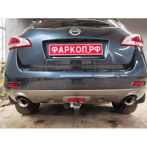 4365-A ORIS Фаркоп на Nissan Murano 2008-2016. Необходима подрезка бампера. Тип шара: A. Нагрузки: 1500/75 кг, масса фаркопа 17,5 кг (без электрики в комплекте)
