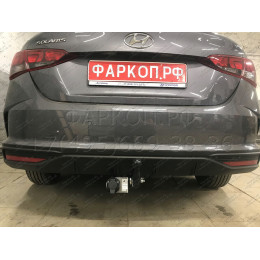 H228-A Лидер-плюс ТСУ для Hyundai Solaris 2 седан 2017-2022, Kia Rio 4 седан 2017-2020 без снятия и выреза бампера. Нагрузки: 1200/75 кг, масса фаркопа 14,1 кг (без электри