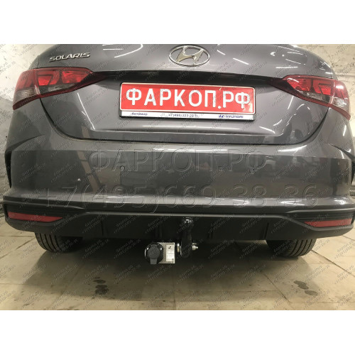 H228-A Лидер-плюс ТСУ для Hyundai Solaris 2 седан 2017-2022, Kia Rio 4 седан 2017-2020 без снятия и выреза бампера. Нагрузки: 1200/75 кг, масса фаркопа 14,1 кг (без электрики в комплекте)