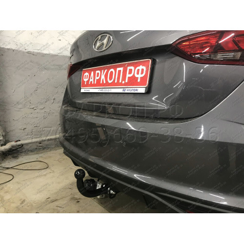 H228-A Лидер-плюс ТСУ для Hyundai Solaris 2 седан 2017-2022, Kia Rio 4 седан 2017-2020 без снятия и выреза бампера. Нагрузки: 1200/75 кг, масса фаркопа 14,1 кг (без электрики в комплекте)