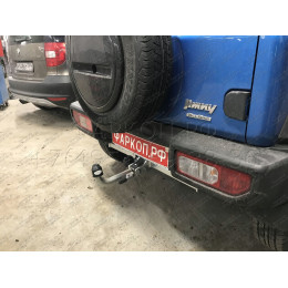 S137C GALIA Полностью оцинкованный фаркоп на Suzuki Jimny 2018-. Тип шара: C (горизонтальный съемный). Установка без выреза бампера. Нагрузки: 1400/75 кг, масс