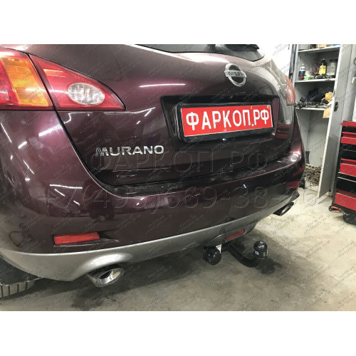 4365-A ORIS Фаркоп на Nissan Murano 2008-2016. Необходима подрезка бампера. Тип шара: A. Нагрузки: 1500/75 кг, масса фаркопа 17,5 кг (без электрики в комплекте)