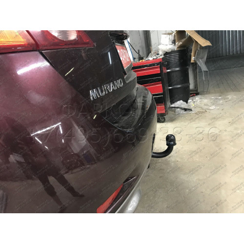 4365-A ORIS Фаркоп на Nissan Murano 2008-2016. Необходима подрезка бампера. Тип шара: A. Нагрузки: 1500/75 кг, масса фаркопа 17,5 кг (без электрики в комплекте)