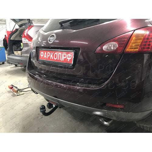 4365-A ORIS Фаркоп на Nissan Murano 2008-2016. Необходима подрезка бампера. Тип шара: A. Нагрузки: 1500/75 кг, масса фаркопа 17,5 кг (без электрики в комплекте)