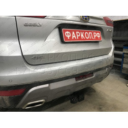 GEA-18-991122.00 PT GROUP Фаркоп на Geely Atlas 2018-2021 без подрезки бампера. Тип шара: E (легкосъемный шар под квадрат). Нагрузки: 1500/75 кг, масса фаркопа 18,7 кг (бе