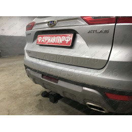 GEA-18-991122.00 PT GROUP Фаркоп на Geely Atlas 2018-2021 без подрезки бампера. Тип шара: E (легкосъемный шар под квадрат). Нагрузки: 1500/75 кг, масса фаркопа 18,7 кг (бе