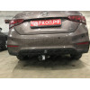 H228-A Лидер-плюс ТСУ для Hyundai Solaris 2 седан 2017-2022, Kia Rio 4 седан 2017-2020 без снятия и выреза бампера. Нагрузки: 1200/75 кг, масса фаркопа 14,1 кг (без электрики в комплекте)