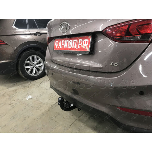 H228-A Лидер-плюс ТСУ для Hyundai Solaris 2 седан 2017-2022, Kia Rio 4 седан 2017-2020 без снятия и выреза бампера. Нагрузки: 1200/75 кг, масса фаркопа 14,1 кг (без электрики в комплекте)