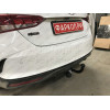 H228-A Лидер-плюс ТСУ для Hyundai Solaris 2 седан 2017-2022, Kia Rio 4 седан 2017-2020 без снятия и выреза бампера. Нагрузки: 1200/75 кг, масса фаркопа 14,1 кг (без электрики в комплекте)