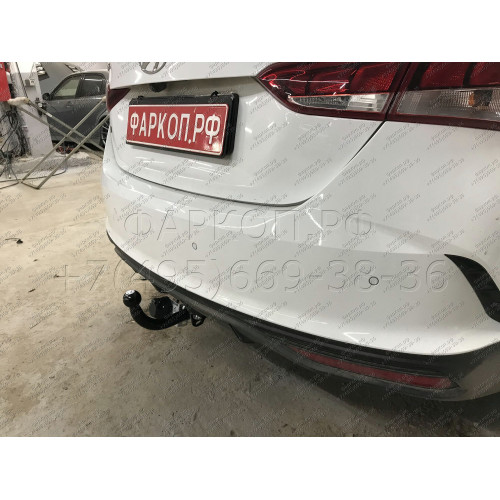 H228-A Лидер-плюс ТСУ для Hyundai Solaris 2 седан 2017-2022, Kia Rio 4 седан 2017-2020 без снятия и выреза бампера. Нагрузки: 1200/75 кг, масса фаркопа 14,1 кг (без электрики в комплекте)