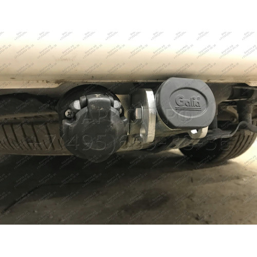 V064C GALIA Полностью оцинкованный фаркоп на Volkswagen Transporter / Caravelle / Multivan T5 2003-2015, T6 2015-2024, включая 4WD, включая модели с парктрониками. Тип шара: C (горизонтальный съемный). Без выреза бампера. Нагрузки: 2800/120 кг, масса фарк