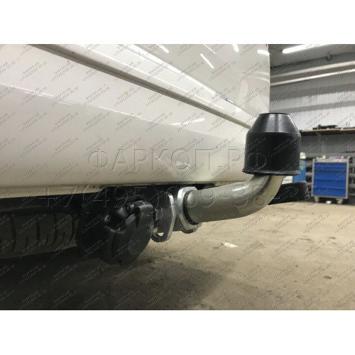 V064C GALIA Полностью оцинкованный фаркоп на Volkswagen Transporter / Caravelle / Multivan T5 2003-2015, T6 2015-2024, включая 4WD, включая модели с парктрониками. Тип шара: C (горизонтальный съемный). Без выреза бампера. Нагрузки: 2800/120 кг, масса фарк