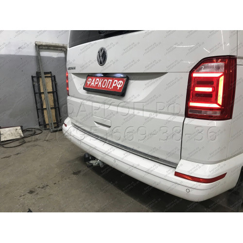 V064C GALIA Полностью оцинкованный фаркоп на Volkswagen Transporter / Caravelle / Multivan T5 2003-2015, T6 2015-2024, включая 4WD, включая модели с парктрониками. Тип шара: C (горизонтальный съемный). Без выреза бампера. Нагрузки: 2800/120 кг, масса фарк