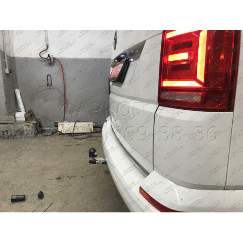V064C GALIA Полностью оцинкованный фаркоп на Volkswagen Transporter / Caravelle / Multivan T5 2003-2015, T6 2015-2024, включая 4WD, включая модели с парктрониками. Тип шара: C (горизонтальный съемный). Без выреза бампера. Нагрузки: 2800/120 кг, масса фарк