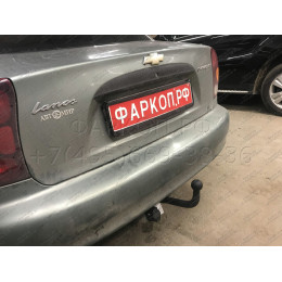 CV 01 AVTOS Фаркоп на Chevrolet Lanos седан 2004-2009, Daewoo Lanos седан 1997-2002 без подрезки бампера. Тип шара: A. Нагрузки: 1000/75 кг, масса фаркопа 14,5 кг (без электрик