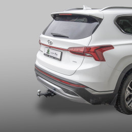 K132-E Лидер-плюс ТСУ для Hyundai Santa Fe 2021-2023 без снятия и выреза бампера. Тип шара: E. Нагрузки: 1500/100 кг, масса фаркопа 18,5 кг (без электрики в комплект