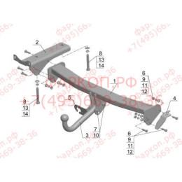LD 01 AVTOS Фаркоп на Land Rover Freelander II 2006-2015. Необходима подрезка бампера. Тип шара: A. Нагрузки: 2000/125 кг, масса фаркопа 16 кг (без электрики в комплекте